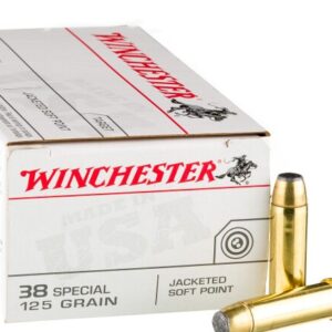 50 Rounds of .38 Spl Ammo by Winchester USA – 125gr JSP
