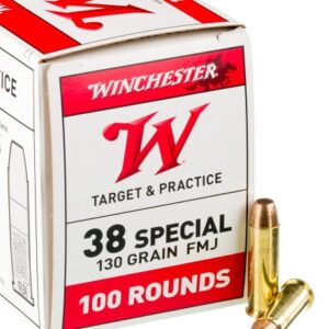 100 Rounds of .38 Spl Ammo by Winchester – 130gr FMJ