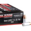 50 Rounds of 9mm Ammo by Blazer Aluminum – 115gr FMJ